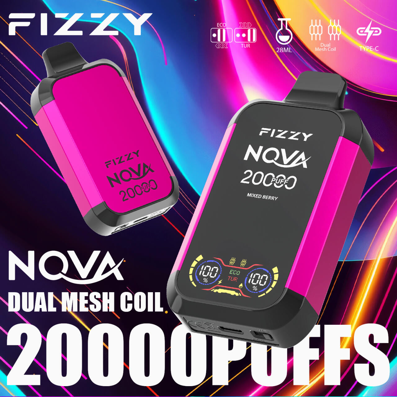 Pods Desechables Fizzy Nova 20000 Caladas Vape